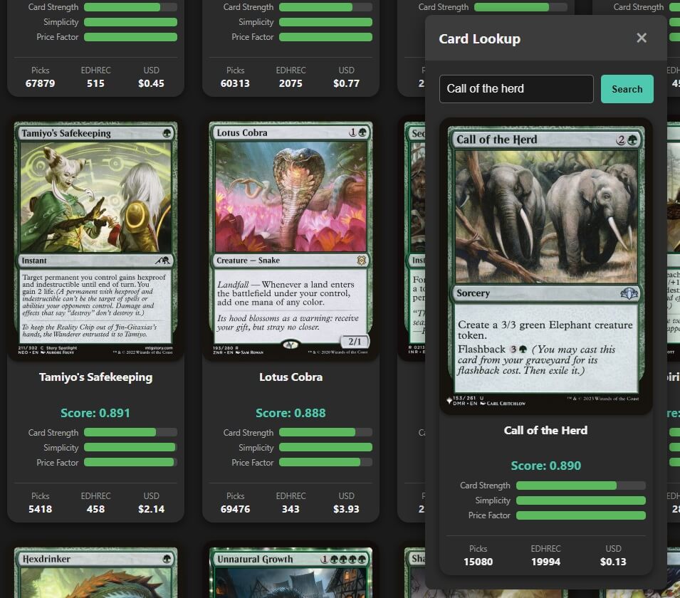 Call of the Herd card cannot be found in the recommendations